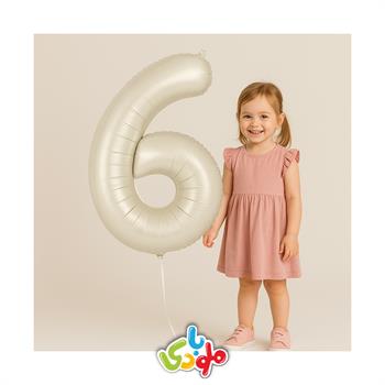 بادکنک فویلی عدد 6 خاکی 32 اینچ