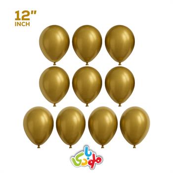 بادکنک لاتکس 12 اینچ طلایی 10 عددی