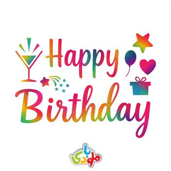 برچسب بوبو بالن happy birthday رنگارنگ