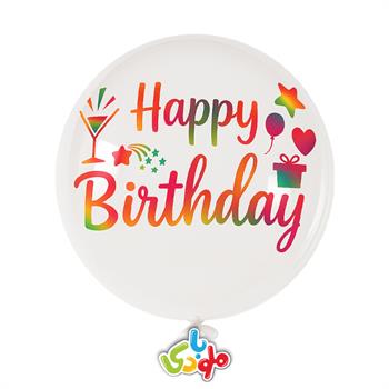 برچسب بوبو بالن happy birthday رنگارنگ