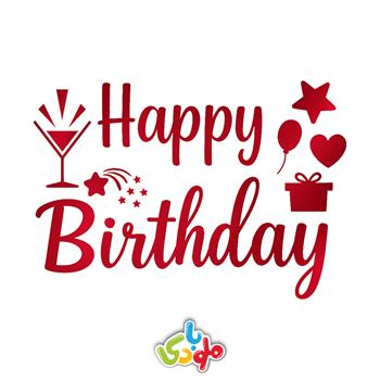 برچسب بوبو بالن happy birthday قرمز