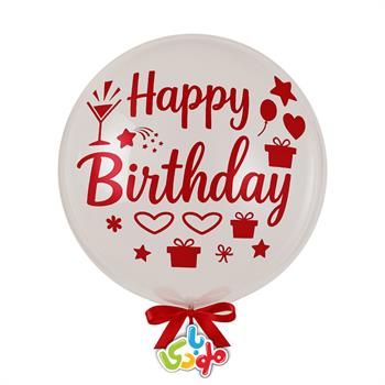 برچسب بوبو بالن happy birthday قرمز